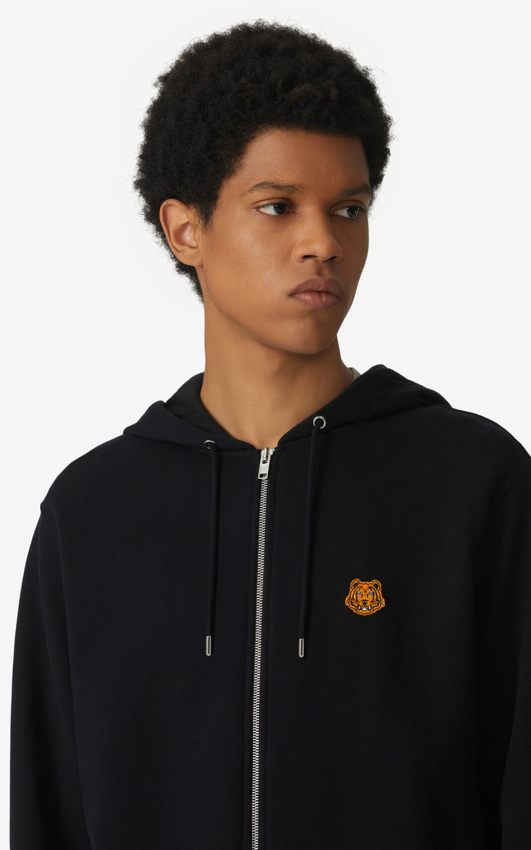 Kenzo Tiger Crest zipped Hættetrøje Herre - Sort DK-433061